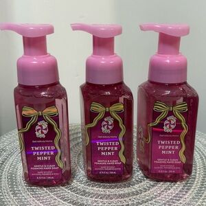 BBW Twisted Peppermint Foaming Hand Soap Set of 3 NWT